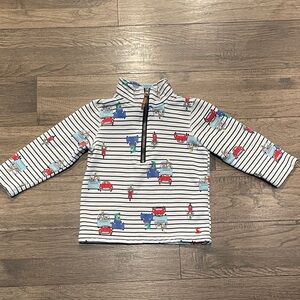 Joules Kids Sweatshirt with Stripes and Vehicle Prints